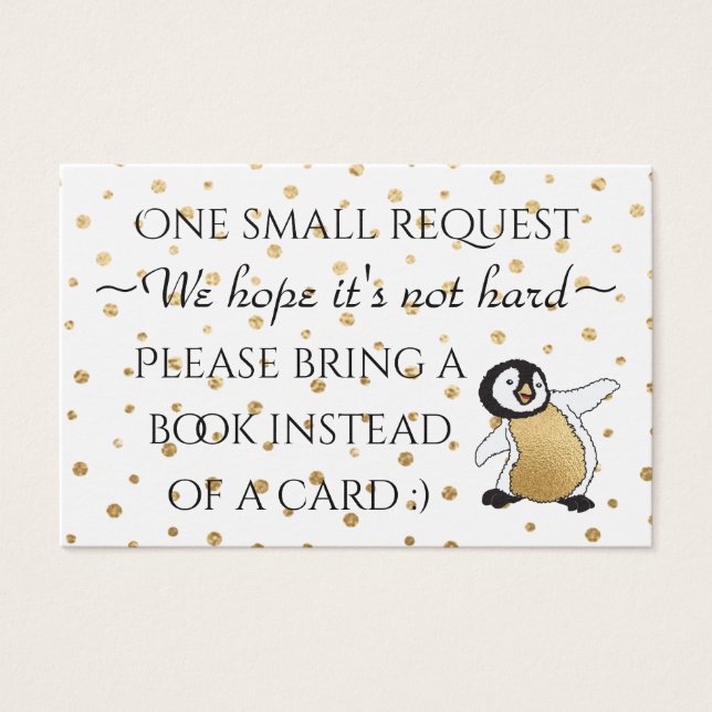 BringABook "Gold Penguin" Einsteckkarte/Personalis (Vorderseite)