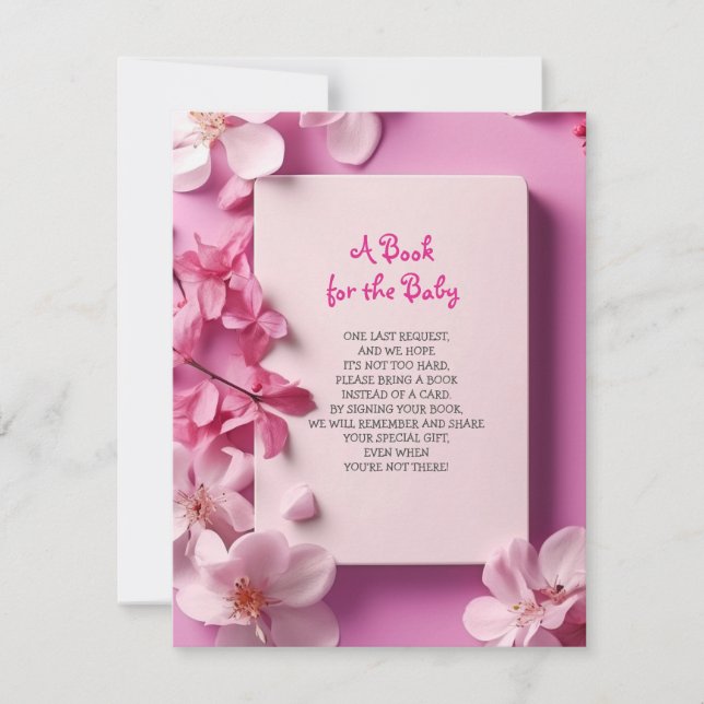 BRINGEN EINER BUCH Pink Orchids Fuchsia Baby Dusch Einladung (Vorderseite)