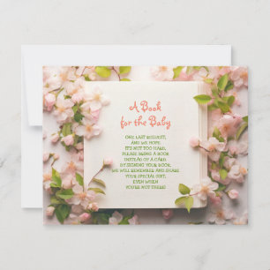 BRINGEN EINES BUCHS Pfirsichfarbene Rose Pink Baby Einladung