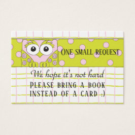 Bringen Sie ABook "Owl/Pink" Einsteckkarte/Persona