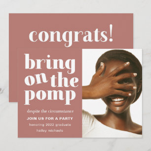 Bringen Sie die Pomp One Foto Grad Party Rose an Einladung