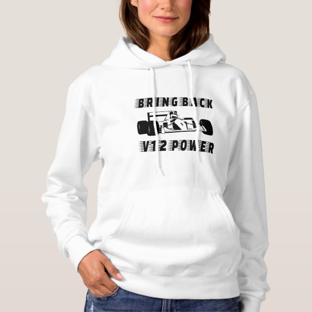Bringen Sie die V12 Power Race Car Silhouette zurü Hoodie (Vorderseite)