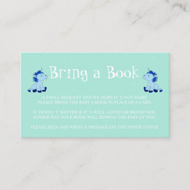 Bringen Sie ein Buch Blue Twins Jungs Baby Dusche Begleitkarte (Vorderseite)