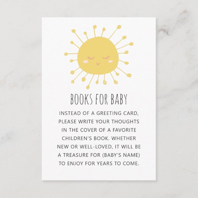 Bringen Sie ein Buch für Babywünsche mit. Niedlich Begleitkarte (Vorderseite)
