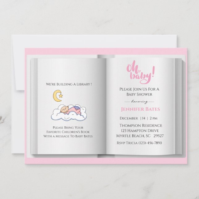 Bringen Sie ein Buch mit Baby Shower Invitation (G Einladung (Vorderseite)