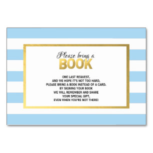 Bringen Sie ein Buch mit - Blue White Baby Duschka Tischnummer