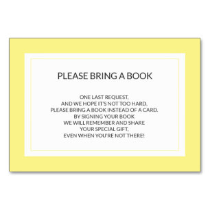Bringen Sie ein Buch mit - Yellow White Girl Baby  Tischnummer