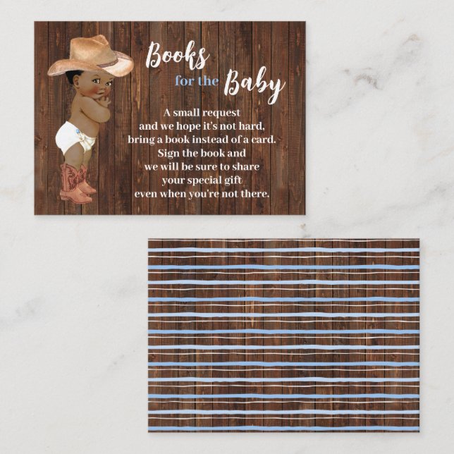 Bringen Sie eine kleine OM Cowboy Babydusche mit Platzkarte (Vorne/Hinten)