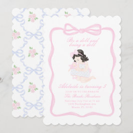 Bringen Sie eine Puppe Geburtstag Preppy Grandmill Einladung