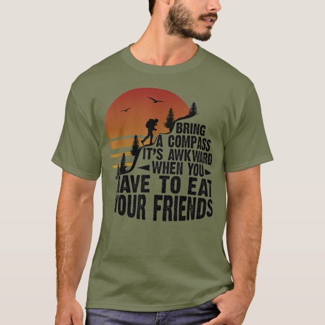 Bringen Sie einen Kompass nach vorne, wenn Sie Hun T-Shirt (Vorderseite)