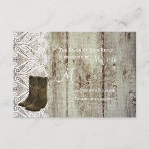 Bringen Sie Ihre Boots Country Wedding RSVP Cards 