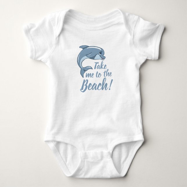 Bringen Sie mich mit Baby Dolphin zum Strand Baby Strampler (Vorderseite)
