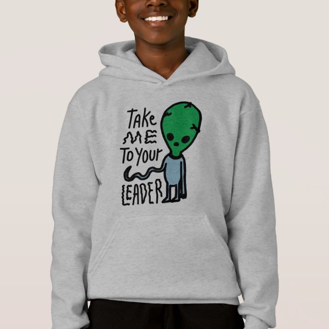 Bringen Sie mich zu Ihrem Leader | Niedliche Alien Hoodie (Vorderseite)