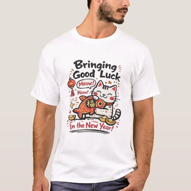 Bringing Good Luck in the New Year – Festive Lucky T-Shirt (Vorderseite)