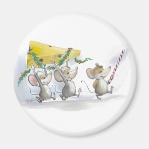 Bringing In The Christmas Cheese Magnet