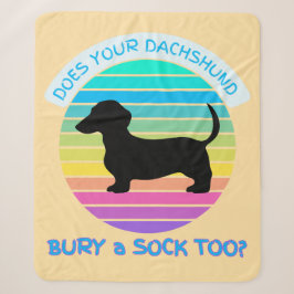 Bringt deine Dackel einen Socken zu einem Sonnenun Sherpadecke