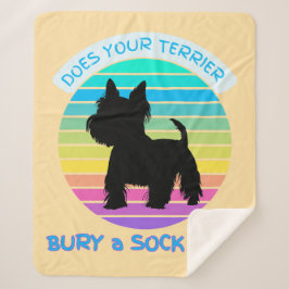 Bringt Ihre Terrier eine Socke zu Retro Sonnenunte Sherpadecke
