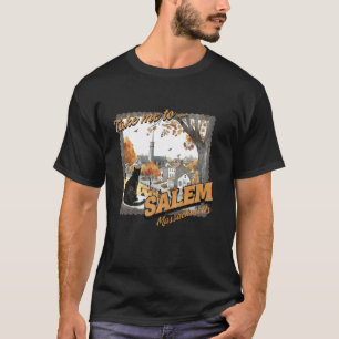 Bringt mich zu Salem Massachusetts Black Cat Hexe  T-Shirt