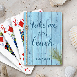 Bringt mich zum Strand blaue Küste rustikale Holzs Spielkarten