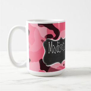 Brink Pink Camo; Tarnmuster; Retro-Schultafel Kaffeetasse