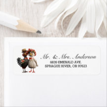 Briom Bird Couple-Adressetikett