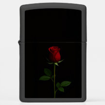Briquet Zippo avec Rose Rouge Velours