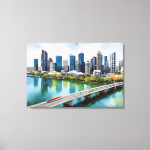 Brisbane Aquarell-Kunst Leinwanddruck