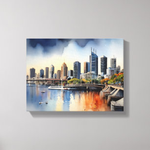 Brisbane Aquarellkunst Leinwanddruck