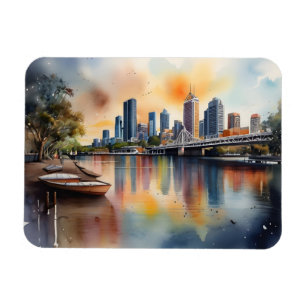 Brisbane Aquarellkunst Magnet