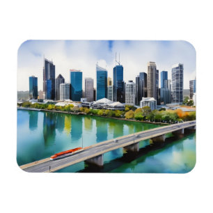 Brisbane Aquarellkunst Magnet