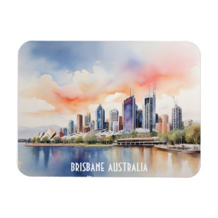 Brisbane Aquarellkunst Magnet