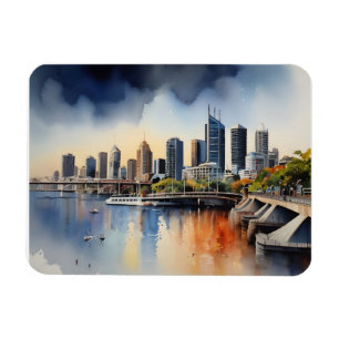 Brisbane Aquarellkunst Magnet