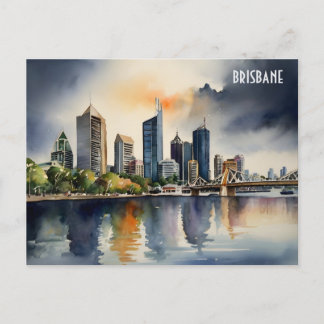 Brisbane Aquarellkunst Postkarte