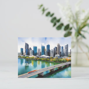 Brisbane Aquarellkunst Postkarte