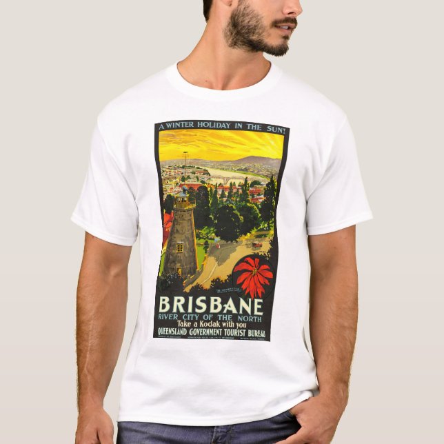 Brisbane Australia Poster T-Shirt (Vorderseite)