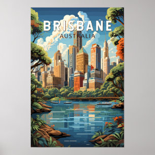 Brisbane Australia Reisen Vintag Poster