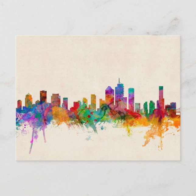 Brisbane Australia Skyline Cityscape Postkarte (Vorderseite)