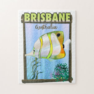 Brisbane Australia Tropical Travel Poster