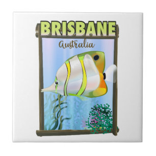 Brisbane Australia Tropical Travel Poster Fliese