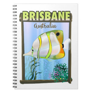 Brisbane Australia Tropical Travel Poster Notizblock