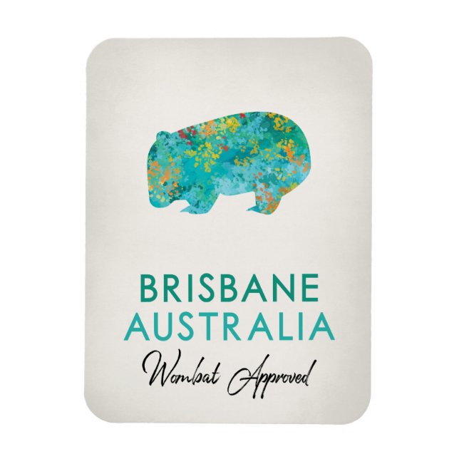 Brisbane Australia Wombat Magnet (Vertikal)