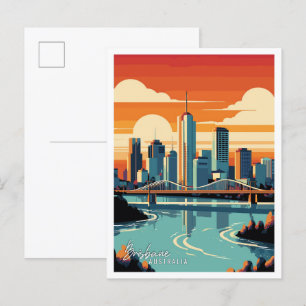Brisbane Australien Kunst Vintage-Reiseillustratio Postkarte