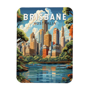 Brisbane Australien Reise Kunst Vintage Magnet