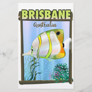 Brisbane Australien Tropisches Reiseplakat Briefpapier