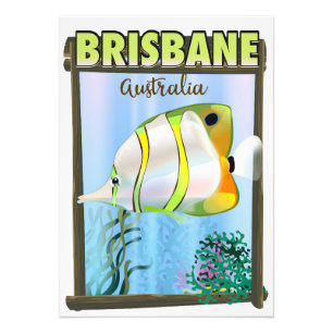 Brisbane Australien Tropisches Reiseplakat Fotodruck