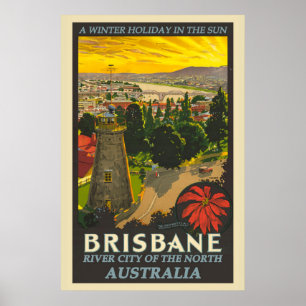 Brisbane Australien Vintage Reise Poster