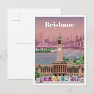 Brisbane Australien Vintage-Reise Postkarte