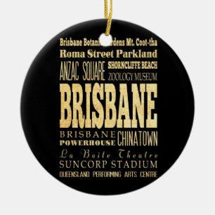 Brisbane City Australien Typography Kunst Keramikornament