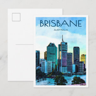 Brisbane City Australien Vintage Reise Postkarte