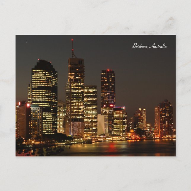 Brisbane City, Skyline nocturne, Carte postale aus (Devant)